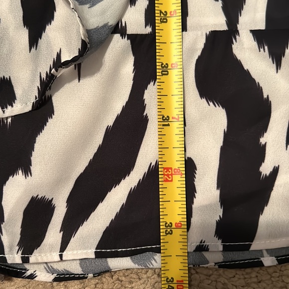 NWT Parker Brand zebra and White/Ivory Ruffle Dress Size M - Picture 14 of 14